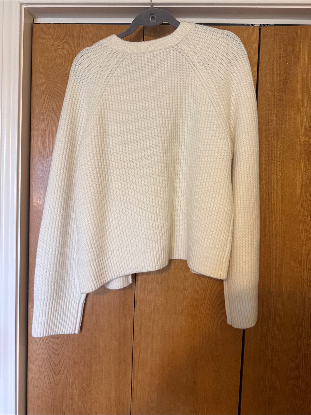 Abercrombie & Fitch Cream Ribbed Button-Front Cardigan - Picture 4 of 4